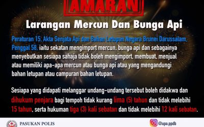 LARANGAN MERCUN DAN BUNGA API MASIH DIKUATKUASAKAN